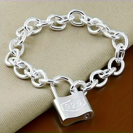 Bracelet for Women - 925 Sterling Silver Lock Clasp - Korean Style Pendant Chain for - main product view