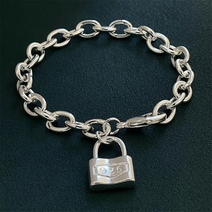 Bracelet for Women - 925 Sterling Silver Lock Clasp - Korean Style Pendant Chain for - product detail view 2