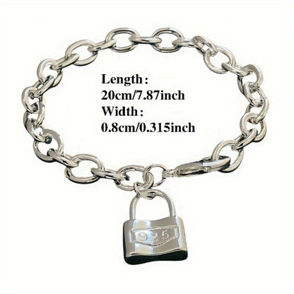 Bracelet for Women - 925 Sterling Silver Lock Clasp - Korean Style Pendant Chain for - product detail view 3