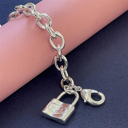 Bracelet for Women - 925 Sterling Silver Lock Clasp - Korean Style Pendant Chain for - product detail view 4