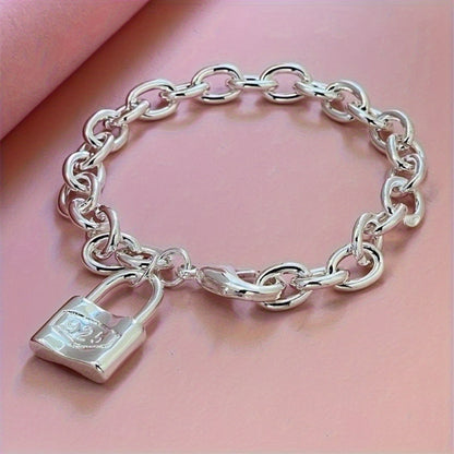 Bracelet for Women - 925 Sterling Silver Lock Clasp - Korean Style Pendant Chain for - product detail view 6