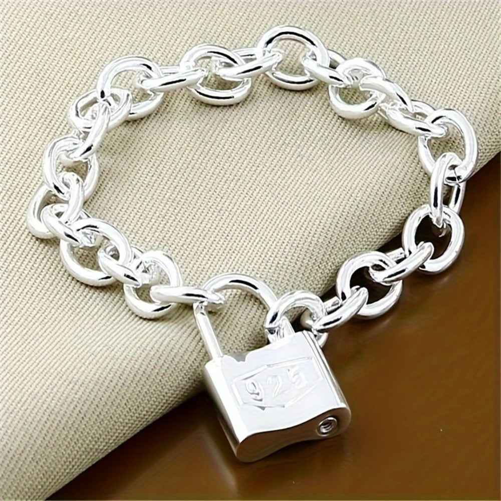 Bracelet for Women - 925 Sterling Silver Lock Clasp - Korean Style Pendant Chain for - product detail view 11