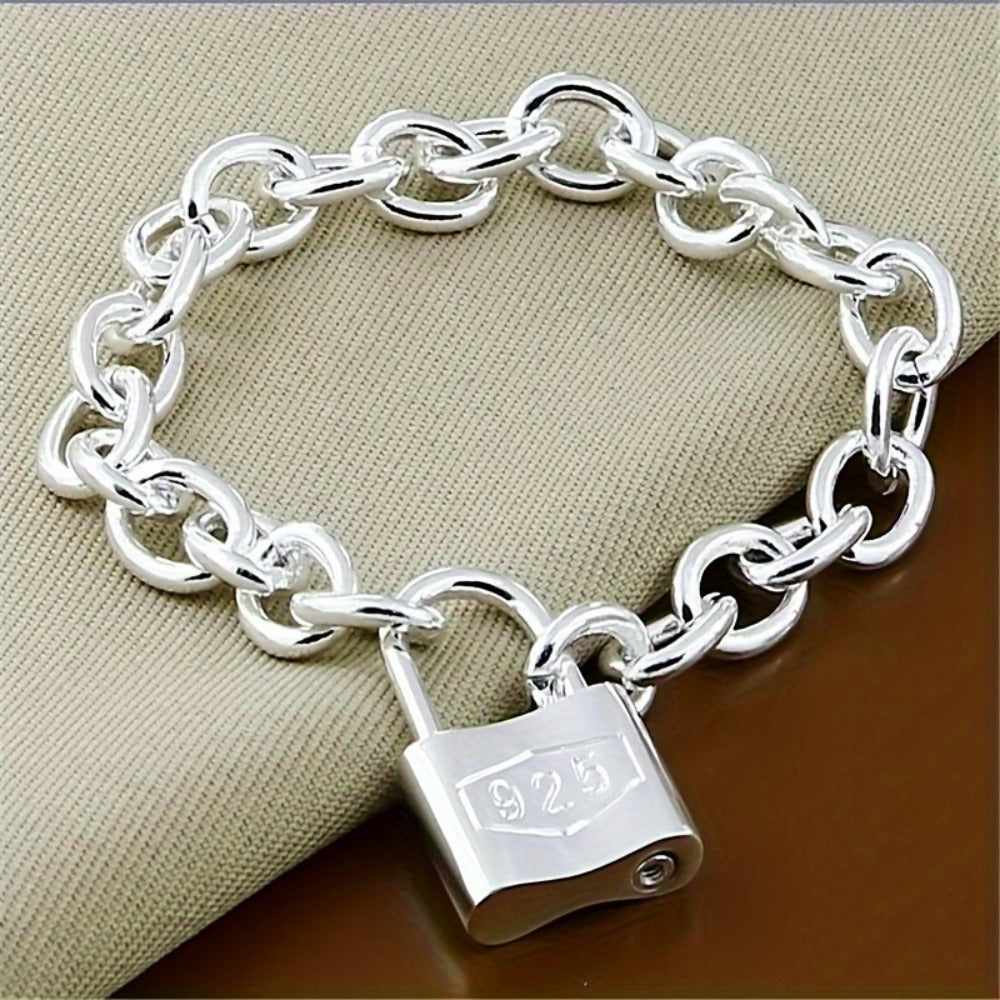 Bracelet for Women - 925 Sterling Silver Lock Clasp - Korean Style Pendant Chain for - product detail view 12