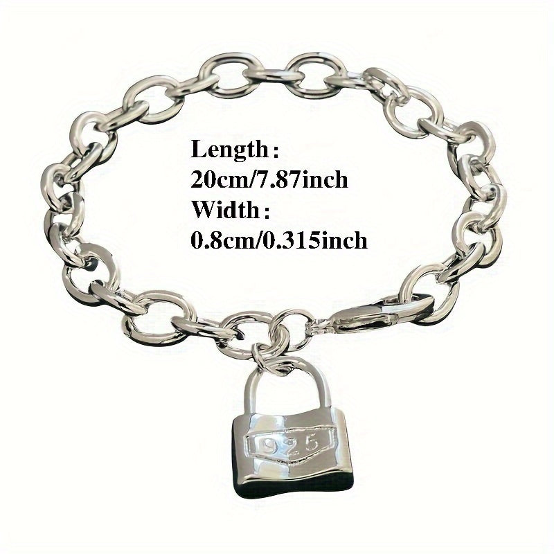 Bracelet for Women - 925 Sterling Silver Lock Clasp - Korean Style Pendant Chain for - product detail view 14