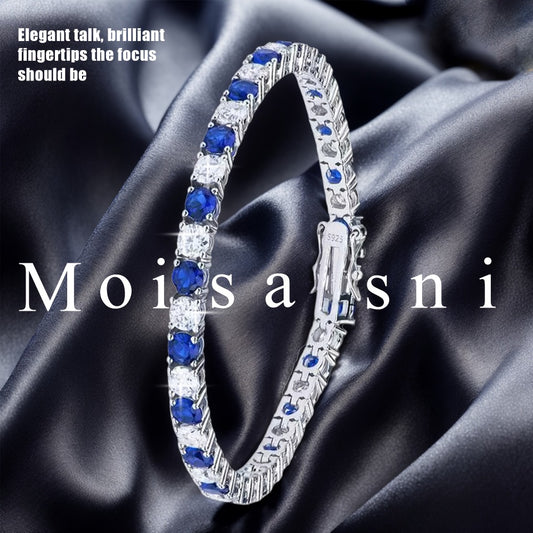 Bracelet for Women - 925 Sterling Silver Moissanite Italian Luxury Design, Handcrafted - main product view