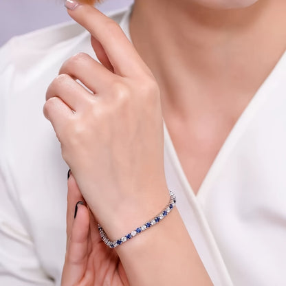 Bracelet for Women - 925 Sterling Silver Moissanite Italian Luxury Design, Handcrafted - product detail view 10