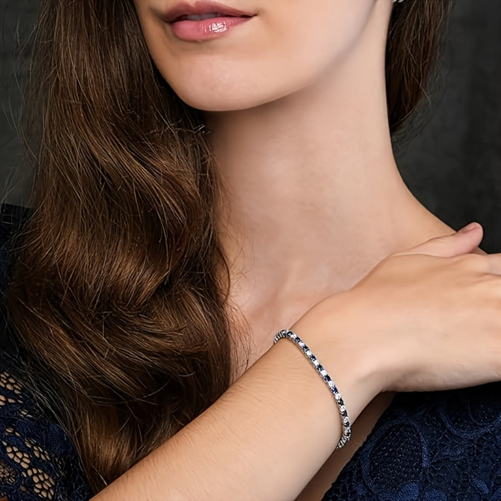Bracelet for Women - 925 Sterling Silver Moissanite Italian Luxury Design, Handcrafted - product detail view 11