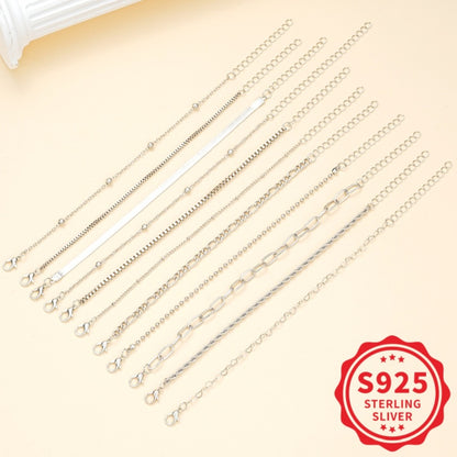 Bracelet for Women - 925 Sterling Silver Snake Chain Set 11 Pieces for - Twisted Rope & Snake - product detail view 6