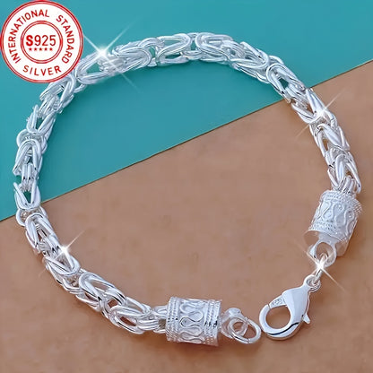 Bracelet for Women - Bohemian 925 Sterling Silver Link Chain Design Elegant Simple Boho Wrist - product detail view 7