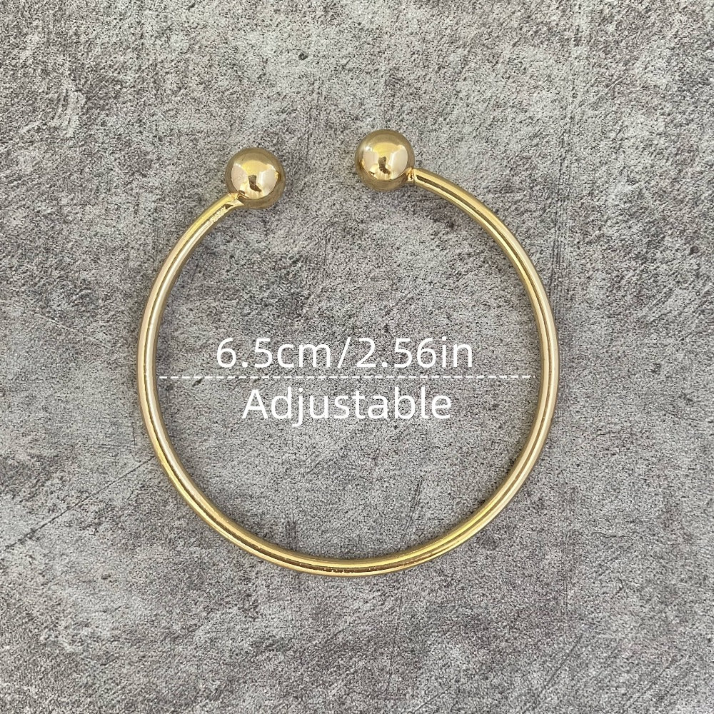 Bracelet for Women - Boho Stacking Bangles for Retro West Indian Thick Gold Ball Bangles 10mm - product detail view 5