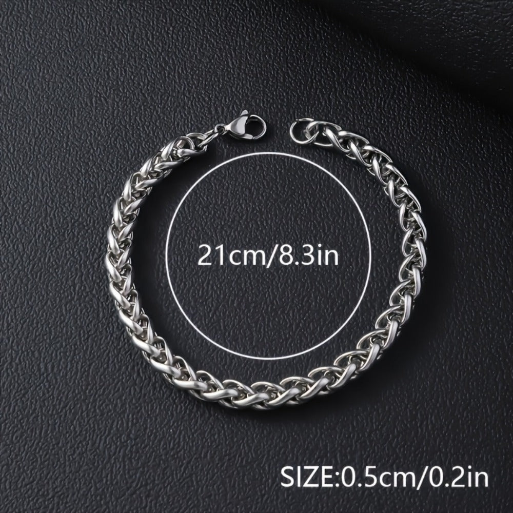 Bracelet for Men - Cuban Chain for 12pcs Set - Stainless Steel Hip Hop Street Style Wrist - product detail view 6
