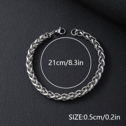 Bracelet for Men - Cuban Chain for 12pcs Set - Stainless Steel Hip Hop Street Style Wrist - product detail view 6