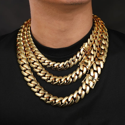 Bracelet for Men - Cuban Chain & Necklace for Stainless Steel Gold & Silver, 8-22mm Wide - main product view