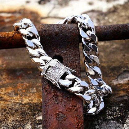 Bracelet for Men - Cuban Link Iced Out CZ Gold Plated Hip Hop Zircon Diamond for Women Luxury - product detail view 19