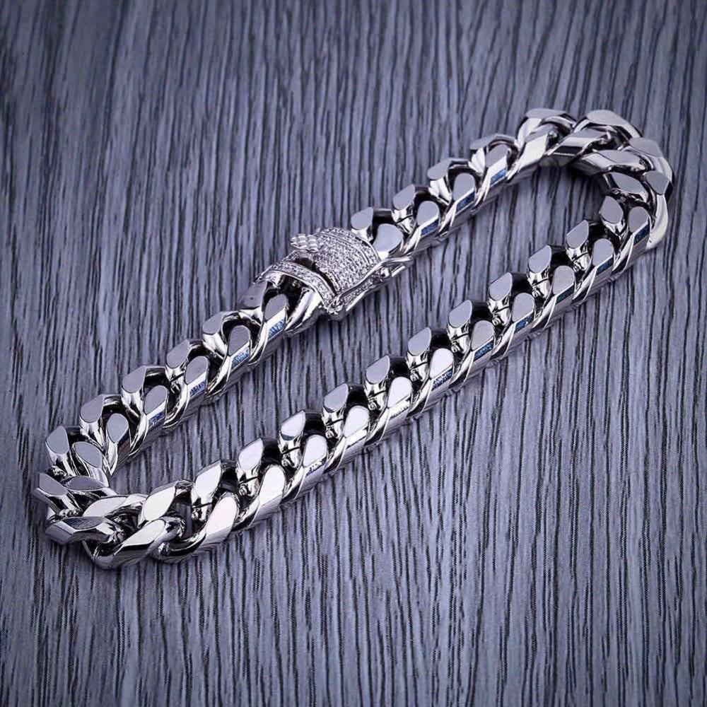 Bracelet for Men - Cuban Link Iced Out CZ Gold Plated Hip Hop Zircon Diamond for Women Luxury - product detail view 22