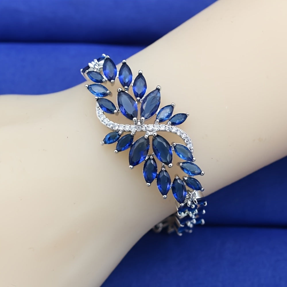 Bracelet for Women - Cubic Zirconia for Colorful Retro Design Bangle, Elegant Stackable Wrist - product detail view 4