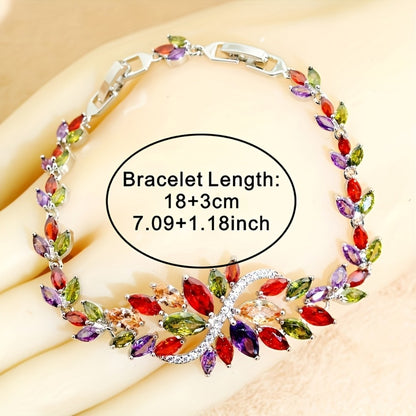 Bracelet for Women - Cubic Zirconia for Colorful Retro Design Bangle, Elegant Stackable Wrist - product detail view 5