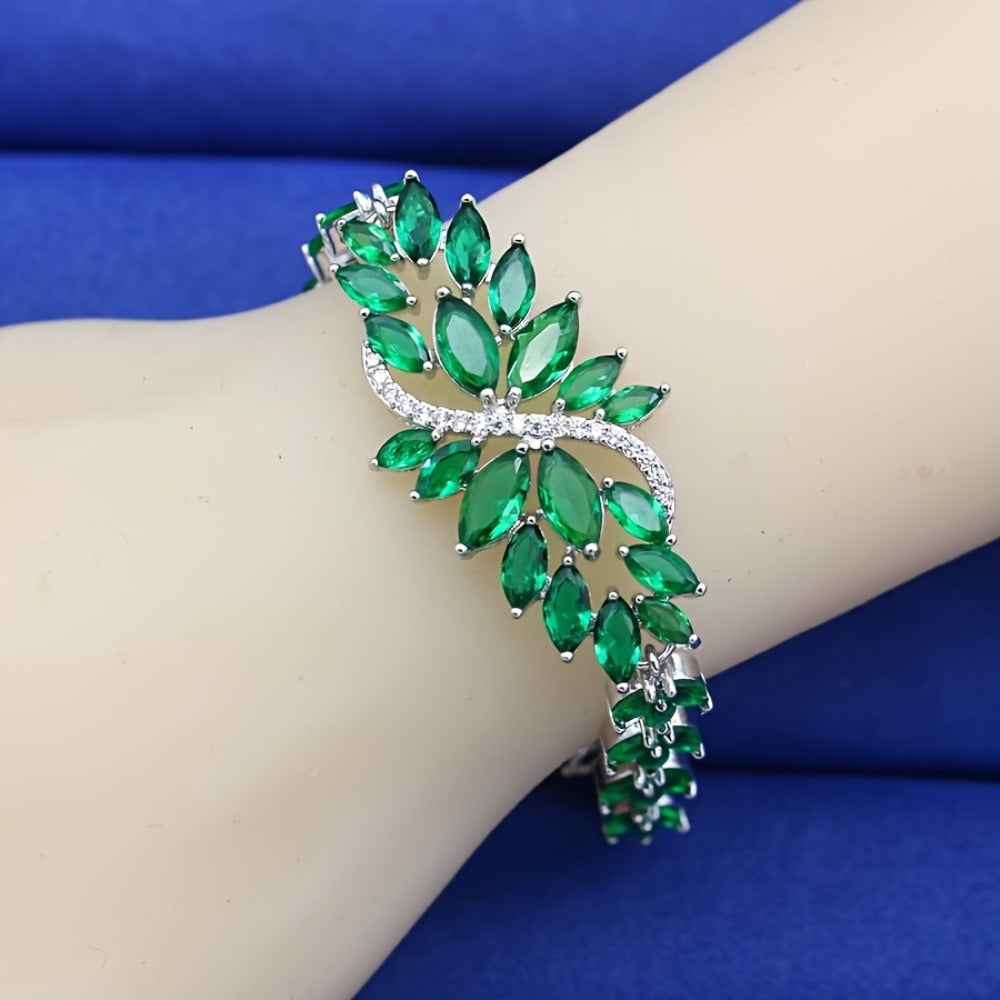 Bracelet for Women - Cubic Zirconia for Colorful Retro Design Bangle, Elegant Stackable Wrist - product detail view 7