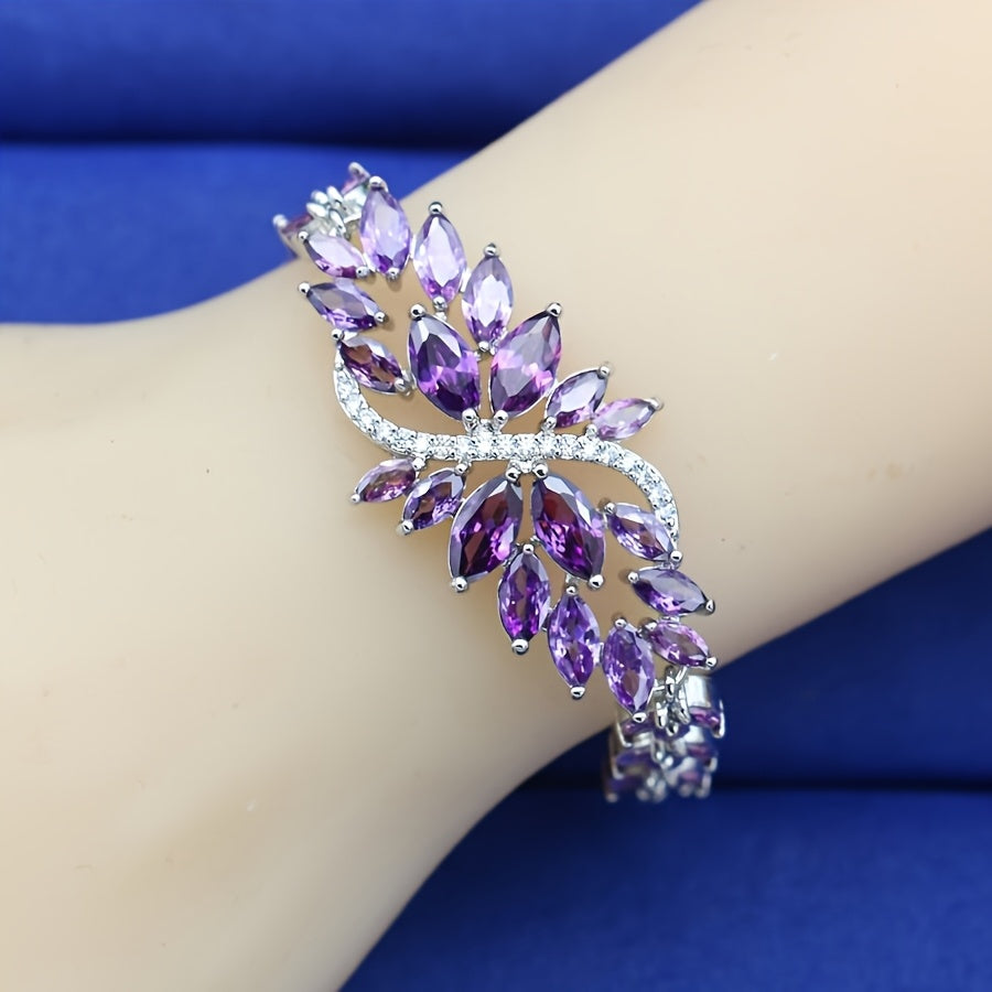 Bracelet for Women - Cubic Zirconia for Colorful Retro Design Bangle, Elegant Stackable Wrist - product detail view 9