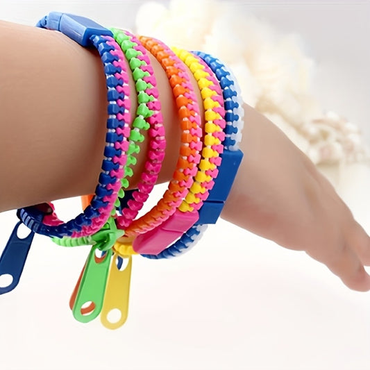Bracelet for Women - Fidget Snap 24 Pack Bulk Set Plastic Zipper for Kids & Teens Favors Goodie - main product view