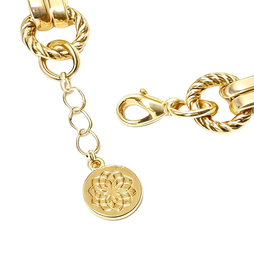Bracelet for Women - Gold Link Chain for - Fashionable Electroplated Alloy Chain with Lobster - product detail view 6
