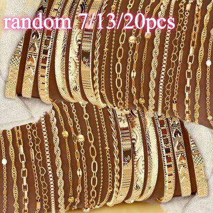 Bracelet for Women - Gold Plated Set for KC Gold Stackable Elegant 7 / 13 / 20pcs, Versatile - main product view