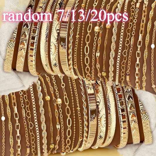 Bracelet for Women - Gold Plated Set for KC Gold Stackable Elegant 7 / 13 / 20pcs, Versatile - main product view