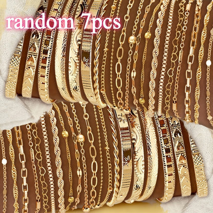 Bracelet for Women - Gold Plated Set for KC Gold Stackable Elegant 7 / 13 / 20pcs, Versatile - product detail view 3