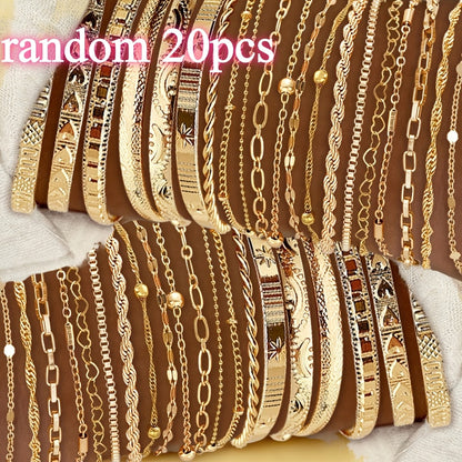 Bracelet for Women - Gold Plated Set for KC Gold Stackable Elegant 7 / 13 / 20pcs, Versatile - product detail view 4
