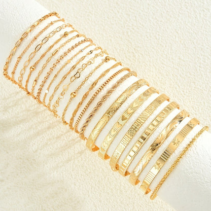 Bracelet for Women - Gold Plated Set for KC Gold Stackable Elegant 7 / 13 / 20pcs, Versatile - product detail view 7