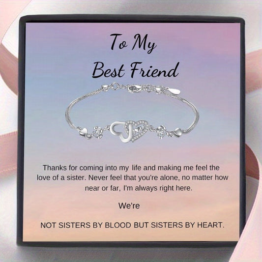 Bracelet for Women - Heart Y2K Boho Style Titanium Steel Heart Charm for Best Friend BFF Casual - main product view