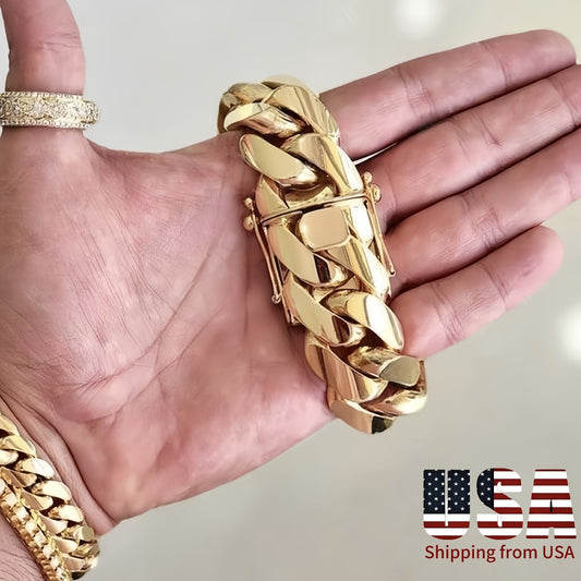 Bracelet for Men - Hip Hop for 18mm Wide - Vacuum Plated Stainless Steel, Anti-Sweat Allergy - main product view