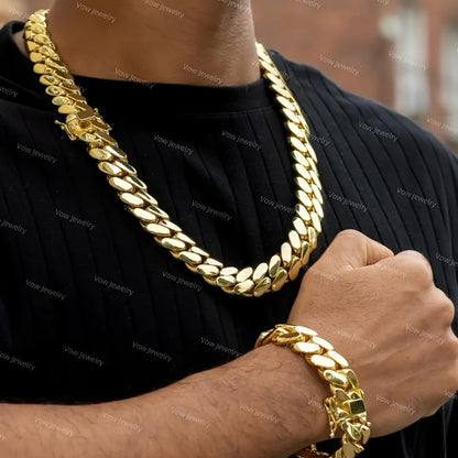 Bracelet for Men - Hip Hop for 18mm Wide - Vacuum Plated Stainless Steel, Anti-Sweat Allergy - product detail view 6