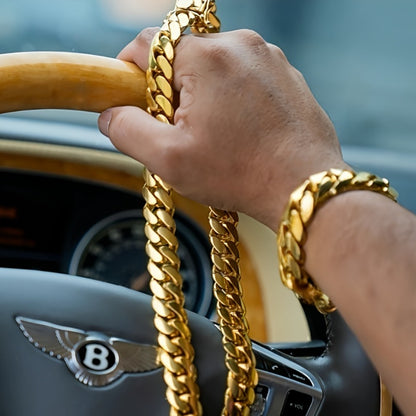 Bracelet for Men - Hip Hop for 18mm Wide - Vacuum Plated Stainless Steel, Anti-Sweat Allergy - product detail view 8