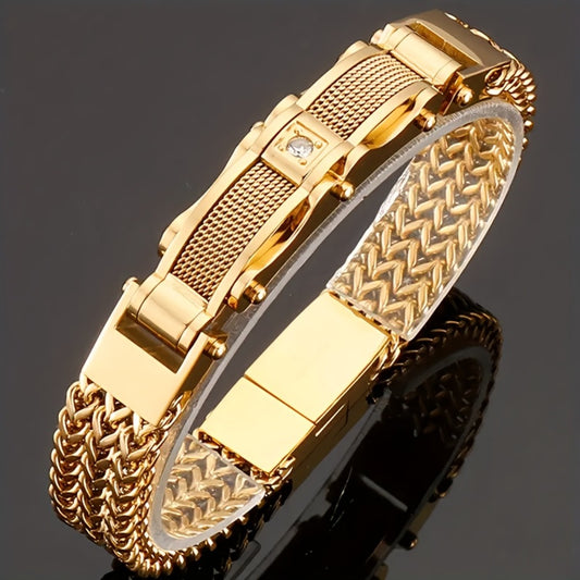 Bracelet for Men - Motorcycle Chain for 304 Stainless Steel Hip Hop Rock Style Bold Statement - main product view