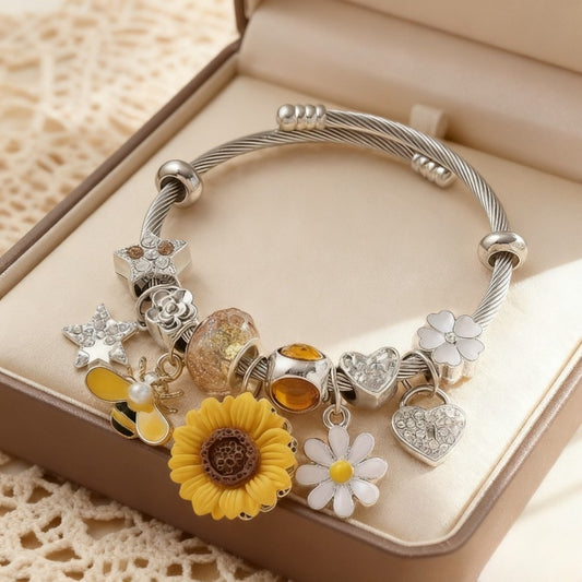 Bracelet for Women - Multi-Pendant Charm for Hypoallergenic, Layered Dangle Charm Fall Winter - main product view