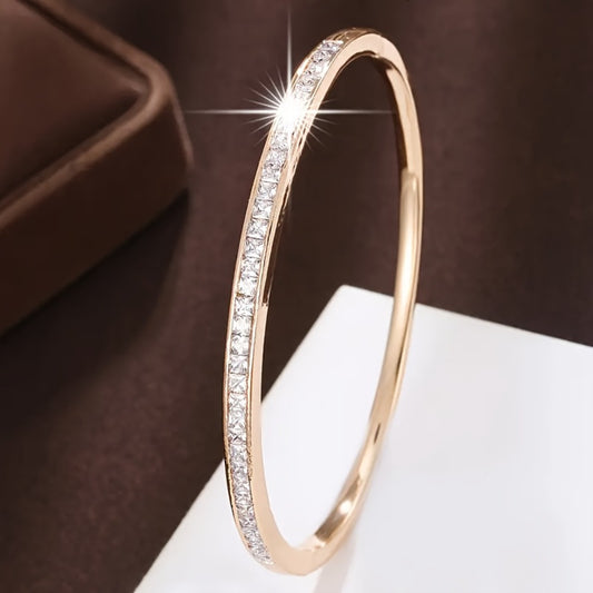 Bracelet for Women - Rhinestone Stainless Steel Sparkling Luxury Bangle Elegant Bling Jewelry - main product view