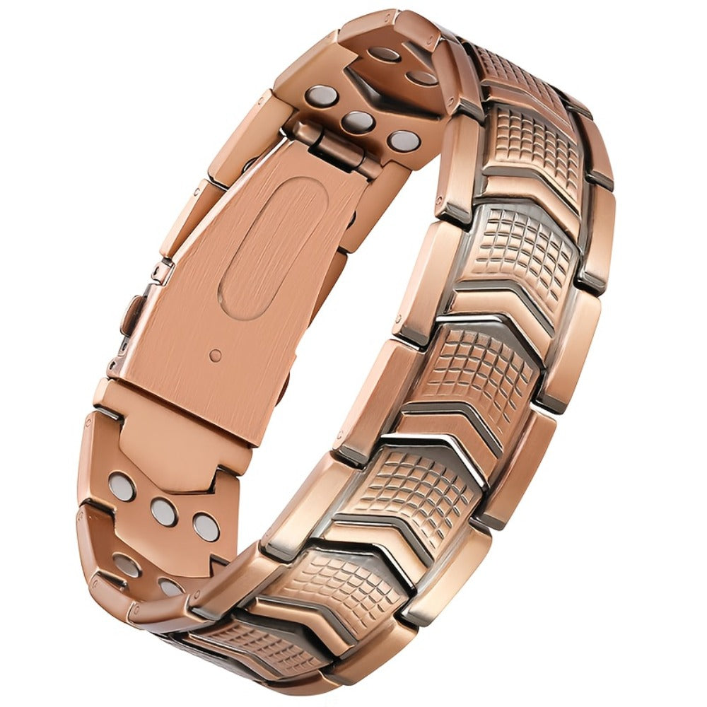 Bracelet for Men - 's Copper Magnetic 3800 Gauss High Strength Therapy Wristband with Folding - main product view