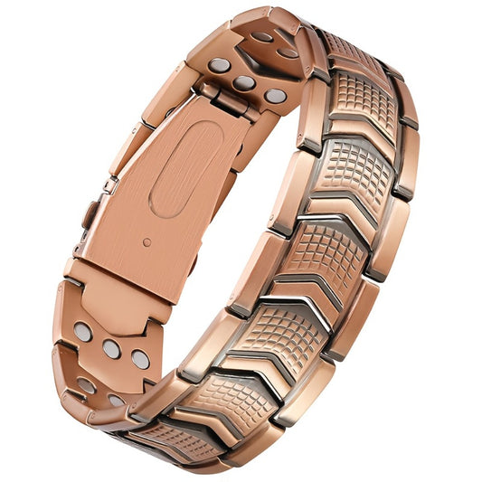 Bracelet for Men - 's Copper Magnetic 3800 Gauss High Strength Therapy Wristband with Folding - main product view