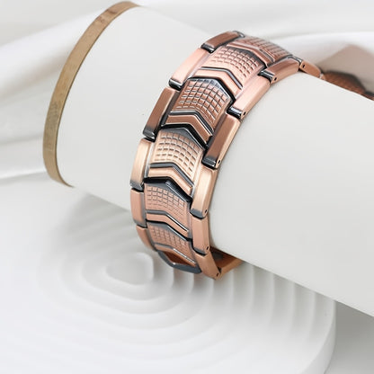 Bracelet for Men - 's Copper Magnetic 3800 Gauss High Strength Therapy Wristband with Folding - product detail view 8