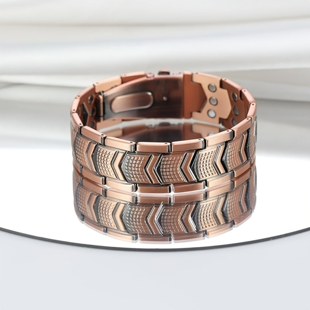 Bracelet for Men - 's Copper Magnetic 3800 Gauss High Strength Therapy Wristband with Folding - product detail view 9