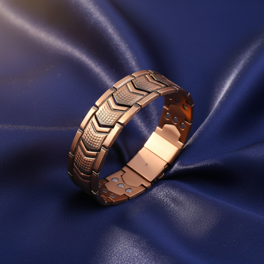 Bracelet for Men - 's Copper Magnetic 3800 Gauss High Strength Therapy Wristband with Folding - product detail view 13