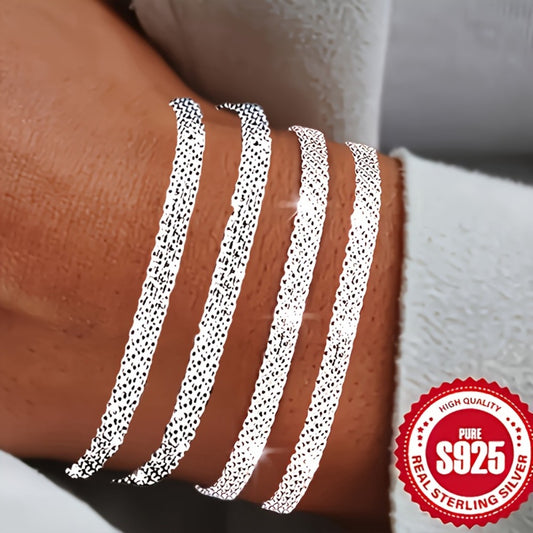 Bracelet for Men - S925 Sterling Silver Braided Set 4pcs - Woven Rope Bangle Stack for Women - main product view