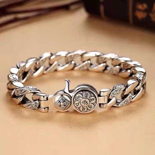 Bracelet for Men - S925 Sterling Silver for Wide Rotating Spinner Design Trendy Fashion - main product view