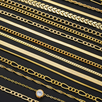 Bracelet Set for Women - Gold-Tone Chain Set, 20 Stackable Pieces - product detail view 3