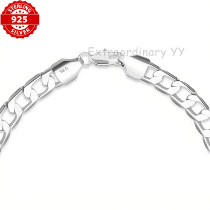 Bracelet for Men - Snake Chain for - 925 Silver Plated Hip Hop Retro Jewelry, 5mm & 7mm - product detail view 3