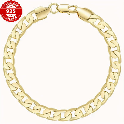 Bracelet for Men - Snake Chain for - 925 Silver Plated Hip Hop Retro Jewelry, 5mm & 7mm - product detail view 4