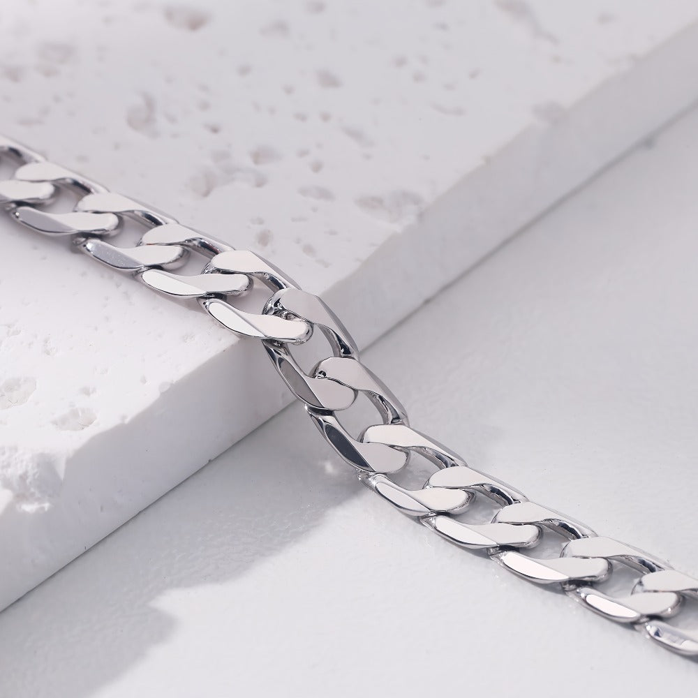 Bracelet for Men - Snake Chain for - 925 Silver Plated Hip Hop Retro Jewelry, 5mm & 7mm - product detail view 5