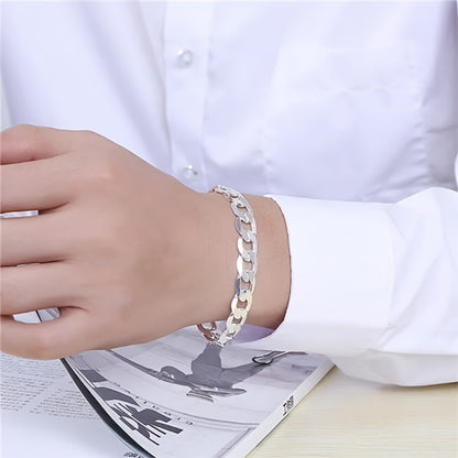 Bracelet for Men - Snake Chain for - 925 Silver Plated Hip Hop Retro Jewelry, 5mm & 7mm - product detail view 8