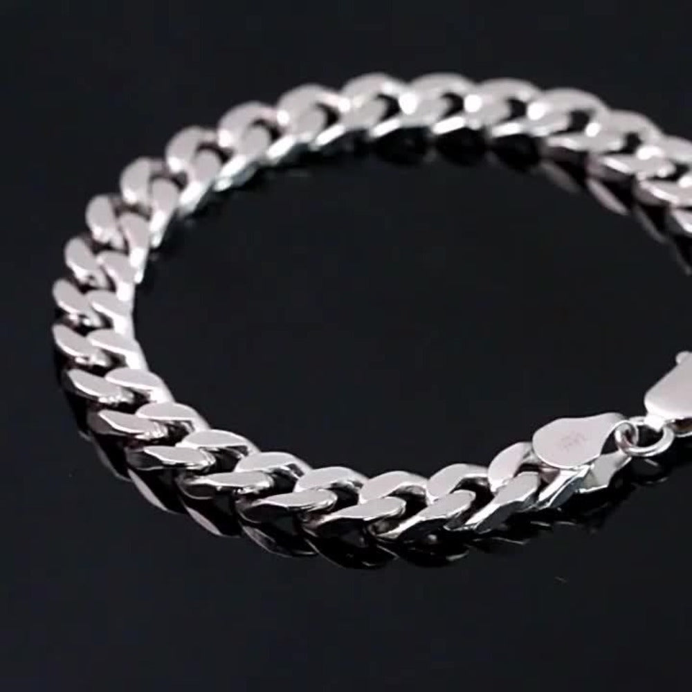 Bracelet for Men - Snake Chain for - 925 Silver Plated Hip Hop Retro Jewelry, 5mm & 7mm - product detail view 9